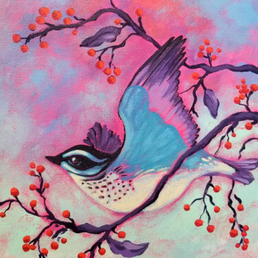 Painting titled "Blue is the Colour…" by Karen Rieger, Original Artwork, Acrylic Mounted on Wood Stretcher frame