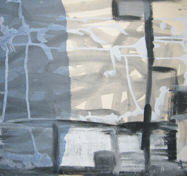 Malerei mit dem Titel "Fensterblick 2" von Ines Baumgart, Original-Kunstwerk, Acryl Auf Karton montiert