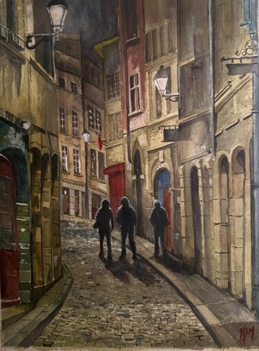 Pittura intitolato "Saint Georges" da Jim Rodriguez, Opera d'arte originale, Acquarello