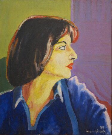 Schilderij getiteld "Imaginary Portraits…" door Arturo Alcorta, Origineel Kunstwerk, Olie Gemonteerd op Frame voor houten br…