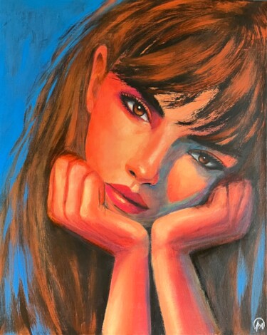 제목이 "Zoé"인 미술작품 Virginie Clement로, 원작, 아크릴 나무 들것 프레임에 장착됨