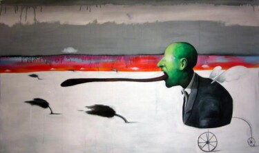 Painting titled "Uragan, Le dieu du…" by Carlos David, Original Artwork, Oil