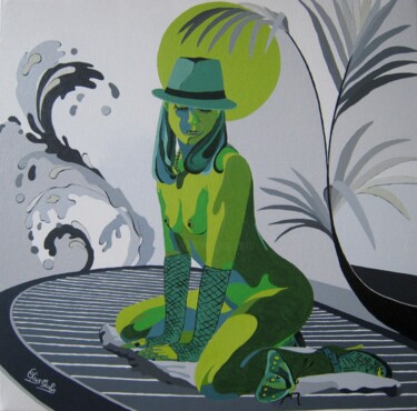Peinture intitulée "AMAZONE" par Chris-Alys, Œuvre d'art originale, Huile Monté sur Châssis en bois