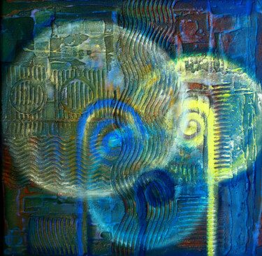 Painting titled "Electronic Dandelio…" by Igor Dunaev, Original Artwork, Oil