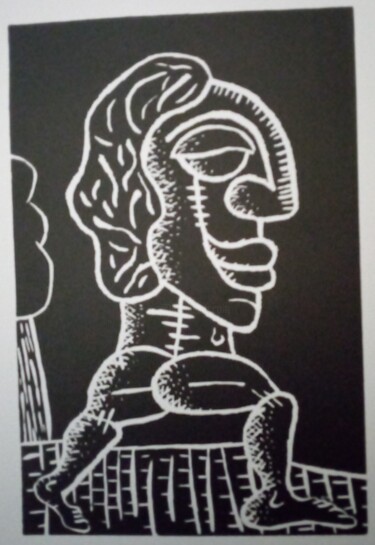 印花与版画 标题为“Verseau” 由Rose Marlin, 原创艺术品, Linocuts