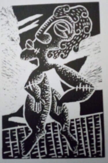 Printmaking titled "Lion" by Rose Marlin, Original Artwork, Linocuts