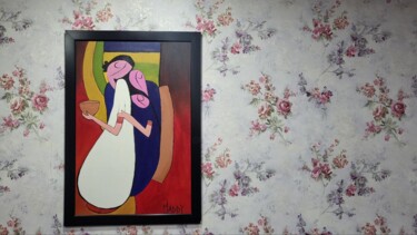 绘画 标题为“A Mother's Embrace” 由Art By Madhav Goyal, 原创艺术品, 丙烯