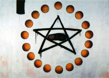 Painting titled "Orange Republic" by Carlos David, Original Artwork, Oil
