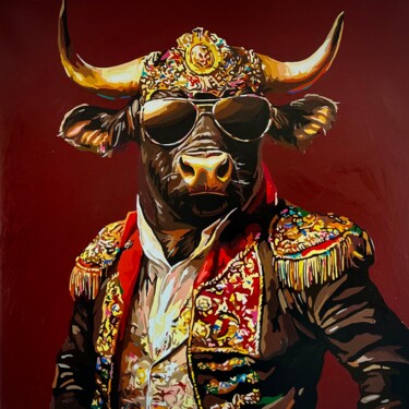 Pintura intitulada "El Toro: Beyond the…" por Nana Artamonova, Obras de arte originais, Óleo Montado em Armação em madeira