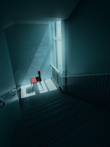 Photography titled "The red chair" by Loïc Cancade, Original Artwork, Digital Photography