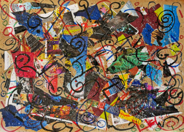 Collages intitulée "No title 4" par Mikolaj Jackiewicz, Œuvre d'art originale, Acrylique