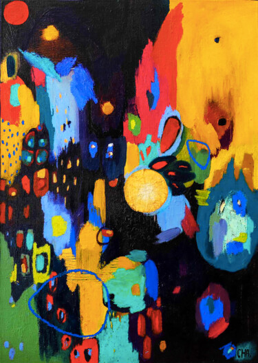 Peinture intitulée "CELLULES (1)" par Cha, Œuvre d'art originale, Acrylique Monté sur Châssis en bois