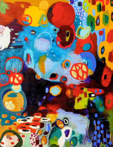 Peinture intitulée "CELLULES (2)" par Cha, Œuvre d'art originale, Acrylique Monté sur Châssis en bois