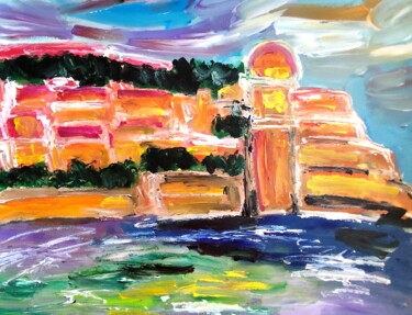 Southern France serenity Peinture intitulée "Southern France ser…" par Natalya Mougenot, Œuvre d'art originale, Acrylique