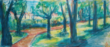 绘画 标题为“Lichtentaler Allee” 由Michael Puhl, 原创艺术品, 丙烯