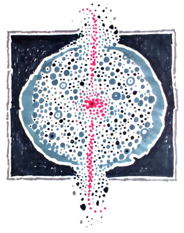 Disegno intitolato "Sharpointilism - 53" da Milto Sideris, Opera d'arte originale, Pennarello