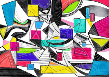 Painting titled "Abstraction 3012" by Arnaud Dromigny, Original Artwork, Acrylic