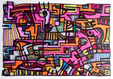 제목이 "Abst.Geo-3"인 그림 Milto Sideris로, 원작, 마커