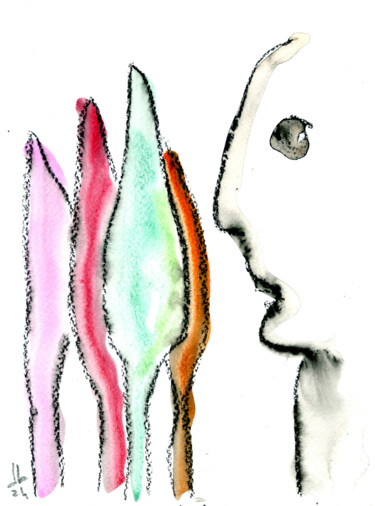 Peinture intitulée "496" par Anaïsberg, Œuvre d'art originale, Aquarelle