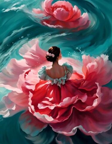 数字艺术 标题为“Les danseuses marin…” 由Valérie Colace, 原创艺术品, 数字油画