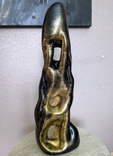 Escultura intitulada "noire 1" por Maxime Haja, Obras de arte originais, Plástico