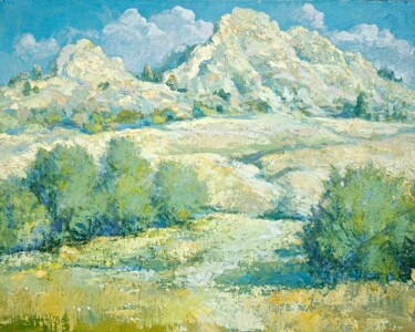 Pittura intitolato "Гора Лежбище льва" da Vitalij Valsamaki, Opera d'arte originale, Olio Montato su Cartone