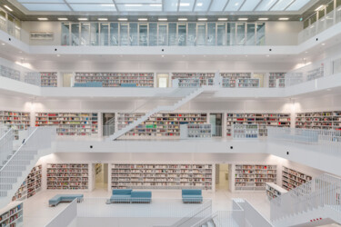 Stuttgart Library IX - Stuttgart, Germany Photography titled "Stuttgart Library I…" by Richard Silver, Original Artwork, Digital Photography