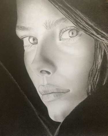 Drawing titled "Mirada Inquietante" by Alexis Didier, Original Artwork, Graphite