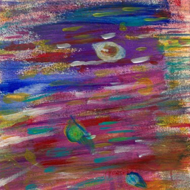'Morning Hues of Memory' – Abstract Acrylic Miniature 绘画 标题为“'Morning Hues of Me…” 由Lya Helia, 原创艺术品, 丙烯