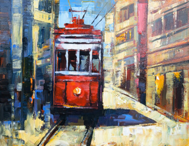 Schilderij getiteld "The Last Stop" door Narek, Origineel Kunstwerk, Olie Gemonteerd op Frame voor houten brancard