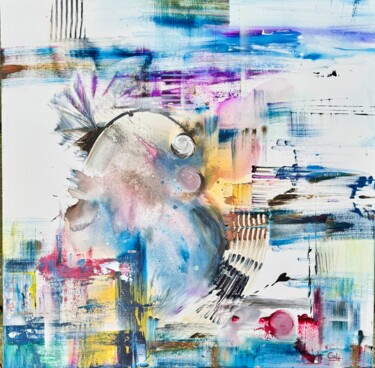 Peinture intitulée "Vue du ciel" par Cali, Œuvre d'art originale, Acrylique Monté sur Châssis en bois