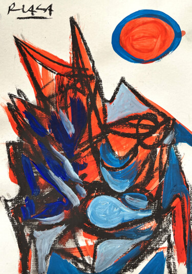 Drawing titled "Form IV" by Roman Lasa, Original Artwork, Pastel