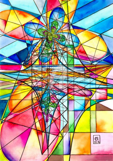 图画 标题为“Cathedral of Math” 由Elkement (Elke Stangl), 原创艺术品, 标记