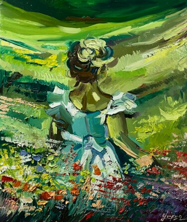 绘画 标题为“Fields of Serenity” 由Vahe Bagumyan, 原创艺术品, 油 安装在木质担架架上