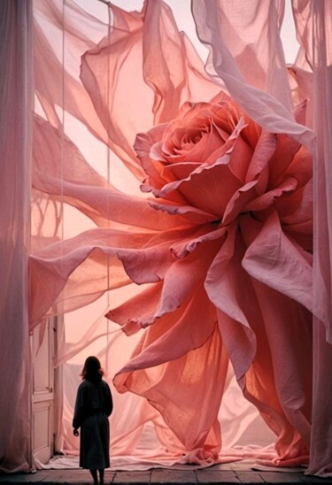 Arts numériques intitulée "Le chant de la rose" par Valérie Colace, Œuvre d'art originale, Peinture numérique