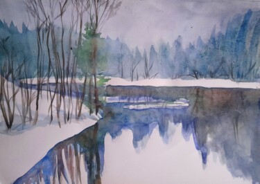 绘画 标题为“Winter” 由Alexey Zhucovsky, 原创艺术品, 水彩