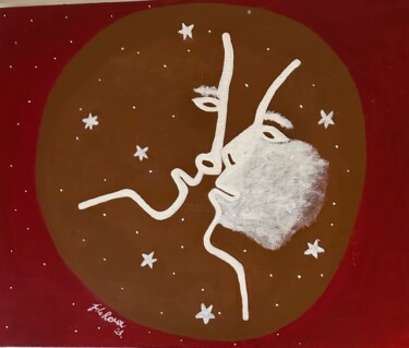 Painting titled "Le face à face" by Le Roux Jérôme, Original Artwork, Acrylic