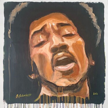Peinture intitulée "Hendrix 2" par Bruno Raharinosy, Œuvre d'art originale, Acrylique