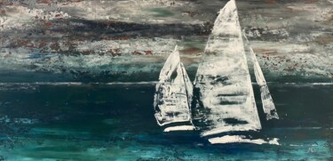 Painting titled "Océan 4 Acrylique a…" by Mg, Original Artwork, Acrylic