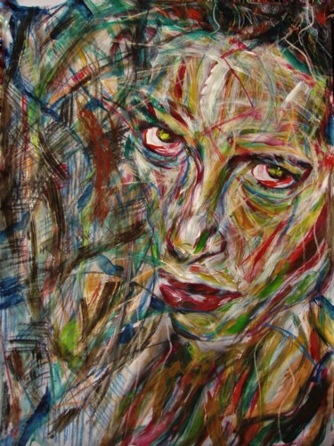 绘画 标题为“Portrait of a woman” 由Mikolaj Jackiewicz, 原创艺术品, 丙烯