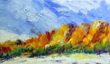 Painting titled "Falesia 3" by Paul Mckee, Original Artwork, Oil Mounted on Wood Stretcher frame