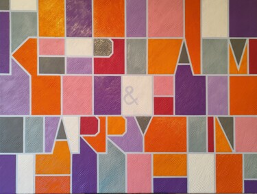 Painting titled "KEEP CALM & CARRY ON" by Yevhen Ahanin, Original Artwork, Oil Mounted on Wood Panel