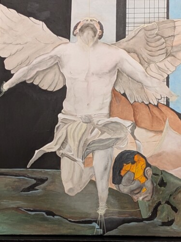 绘画 标题为“ANGE OU DEMON” 由Cyril Duclot, 原创艺术品, 丙烯 安装在木质担架架上