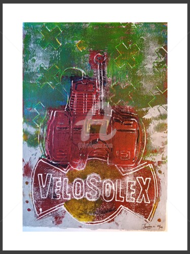 印花与版画 标题为“LE SOLEXON” 由Christophe Flaugère, 原创艺术品, Linocuts