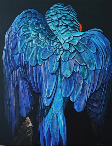 Scultura intitolato "The Last Blue Parrot" da Oksana Kochura, Opera d'arte originale, Gesso