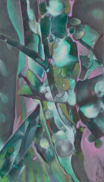 Painting titled "Emerald Reflections" by Sergey Sovkov, Original Artwork, Acrylic