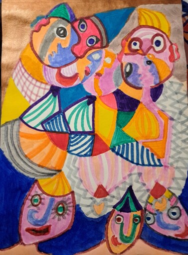 Schilderij getiteld "N'Importe Quoi" door Jacques Desvaux (JD), Origineel Kunstwerk, Marker