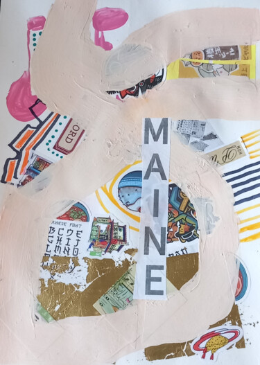 Collages intitulée "Maine" par Ronnie Kolner, Œuvre d'art originale, Collages
