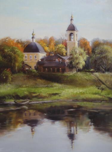 Peinture intitulée "Eglise Saint-Nicolas" par Maria Zhiltsova, Œuvre d'art originale, Huile