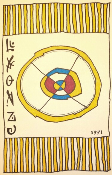 Desenho intitulada "Proposal for flag -…" por Milto Sideris, Obras de arte originais, Marcador